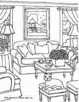 Coloring Pages House Interior Opera Drawing Room Sydney Living Adults Rooms Printable Print Adult Perspective Drawings Getcolorings Color Book Quote sketch template