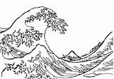Wave Hokusai Great Drawing Pixel Pixilart Drawings Paintingvalley sketch template