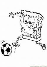 Spongebob Soccer Pages Coloring Colouring Ball sketch template