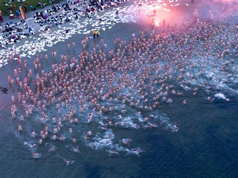 thousands line up for icy morning dip in dark mofo s nude