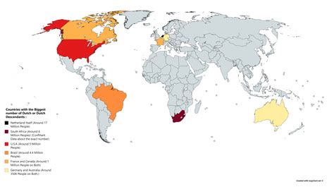 dutch heremap    countries   biggest number  dutch  dutch descendants