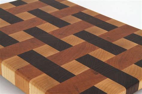stunning handcrafted wood cutting board  grain woven