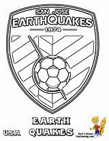Coloring Soccer Pages Logos Earthquake Printable Drawing Getdrawings Boys sketch template