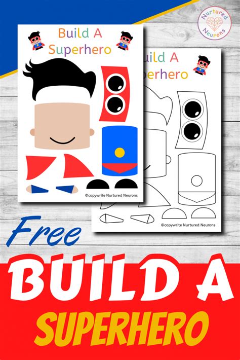 brilliant build  superhero craft super preschool printable