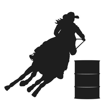 barrel racing silhouette royalty  images stock