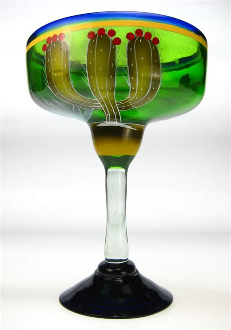Mexican Margarita Glass Hand Painted Margarita Glass Made