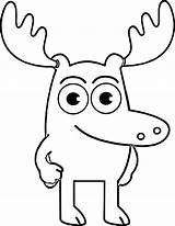 Moose Coloring Pages Cartoon Printable Space Drawing Line Head Adults Animated Noggin Oobi Book Print Kids Color Getdrawings Clipartmag Template sketch template