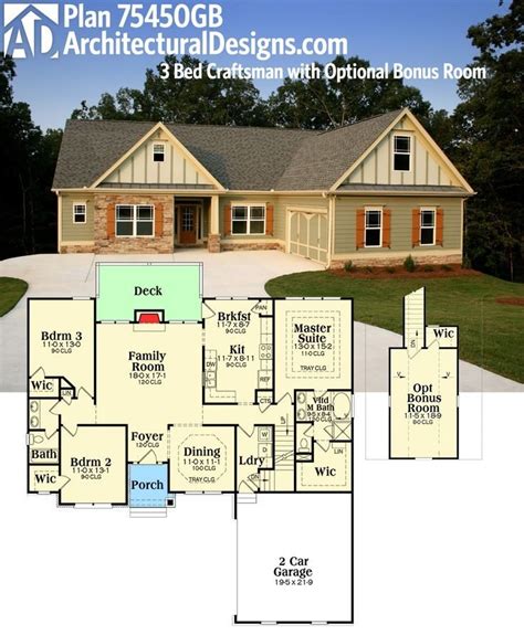inspirational ranch house plans  bonus room  garage  home plans design