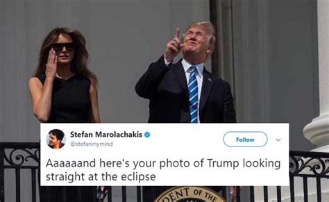 Donald Trump Briefly Stares At Sun During Solar Eclipse Becomes A Meme