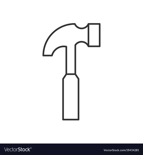 hammer outline icon royalty  vector image vectorstock