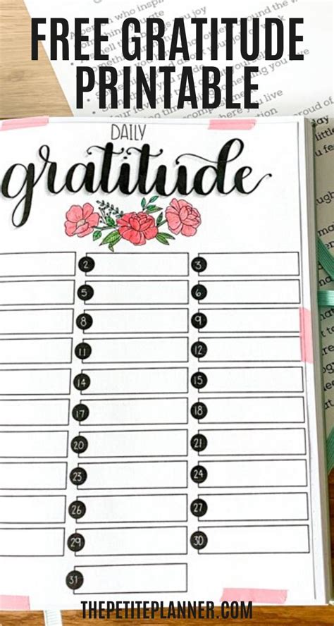 daily gratitude journal prompts  printables  petite planner