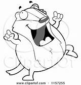 Pudgy Badger Dancing Clipart Cory Thoman Outlined Coloring Vector Cartoon 2021 sketch template