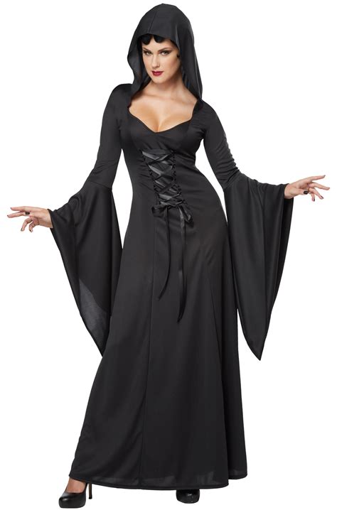 Deluxe Hooded Robe Vampire Adult Costume Black