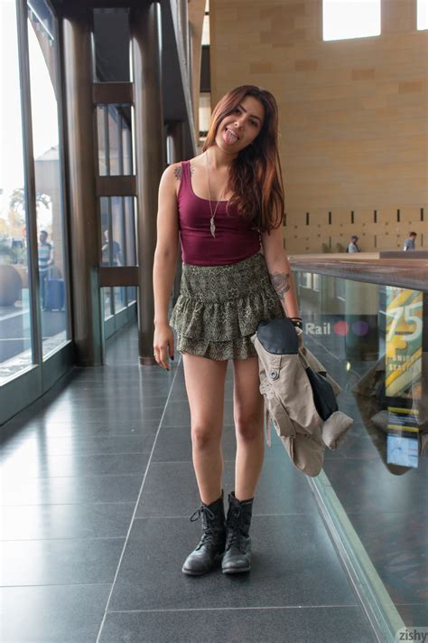 short pleated skirt is sexy on the upskirt flirt taking pics in public