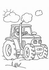 Coloring Farm Pages Tractor Kids sketch template