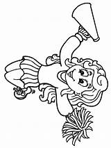 Coloring Pages Cheerleader Recommended sketch template