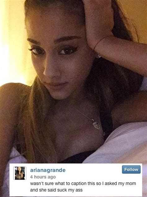 ariana grande flashes her cleavage in sexy selfie from bed after asking mum for help mirror online