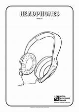 Coloring Headphones Pages Cool Objects Template 49kb 1654 sketch template