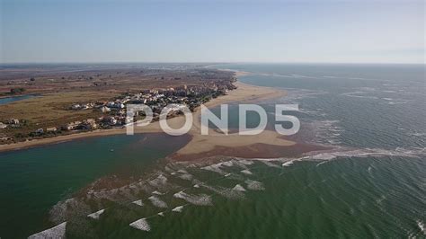 aerial drone flight   spanish island ayamonte huelva stock footage ad flight