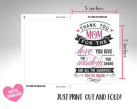 mothers day card printable happy mothers day mothers day etsy