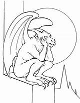 Gargoyle Coloring Kids Halloween Clipart Korner Cliparts Pages Library sketch template