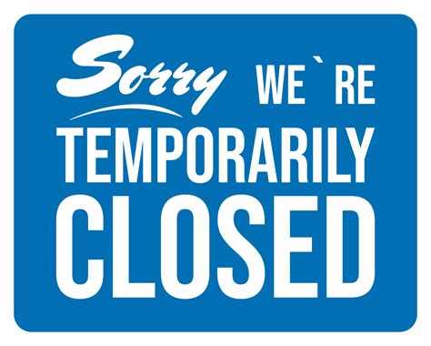 temporarily closed blue sign vector kirtland force