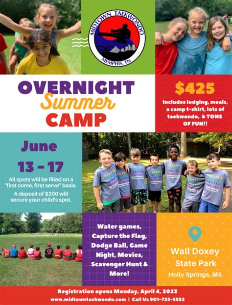 overnight summer camp flyer