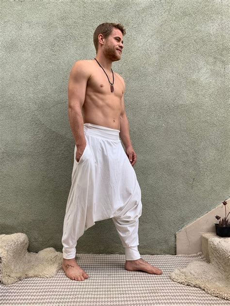 white mens yoga pants kundalini clothing kundalini yoga etsy harem pants men yoga pants men