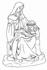 Coloring Anne Mary St Anna Saint Pages Catholic Virgin Kids Clipart Mother Drawing Colorare Da Blessed Joseph Santi Disegni Saints sketch template