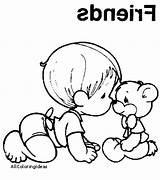Coloring Pages Precious Moments Boy Friends Baby Et Moment Infant Friendship Clipart Bear Two Drawings Printable Drawing Boys Kissing Teddy sketch template