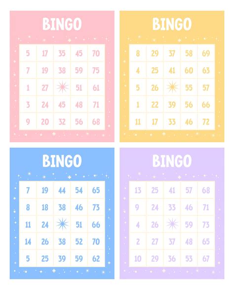printable bingo cards  printable number bingo