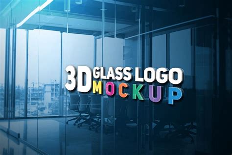 glass logo mockup mockuptree