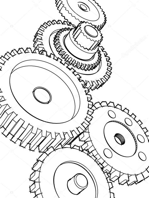 mechanical gears drawing  getdrawings