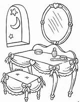 Pages Coloring Dressing Table Colouring Para Colorear Tocador Worksheets Choose Board September sketch template