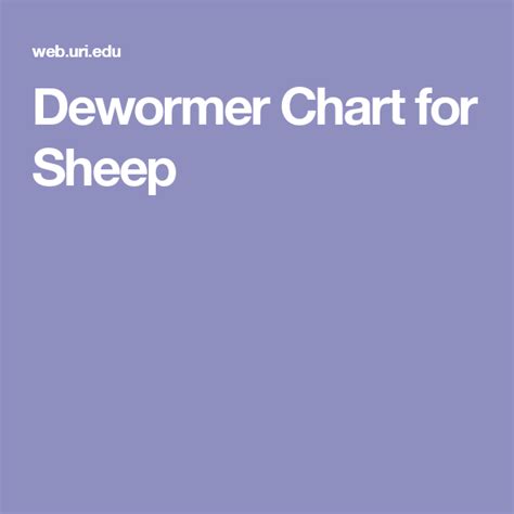 dewormer chart  sheep chart sheep