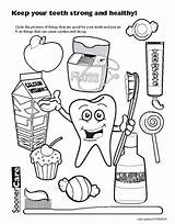 Coloring Dental Pages Teeth Health Printable Tooth Healthy Hygiene Brush Drawing Kindergarten Worksheets Oral Body Toothbrush Cartoon Within Colouring Kids sketch template