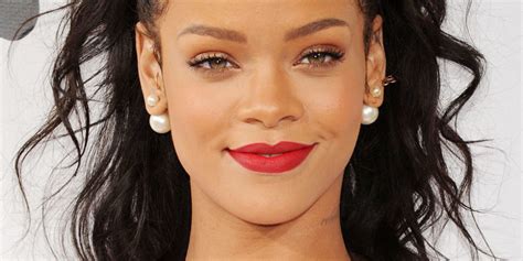 Rihanna Shows Off Red Pout During Photo Shoot The Beauty