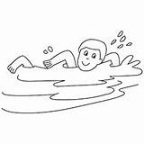 Swimming Coloring Pages Drawing Someone Printable Swim Boy Color Kids Swimmer Happily Toddler Results 230px 81kb sketch template