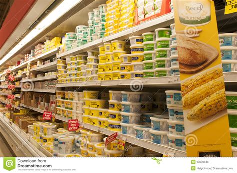 supermarket cold storage dairy product editorial stock