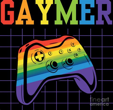 gaymer funny gay man gaming console pride lgbt pride parade digital art