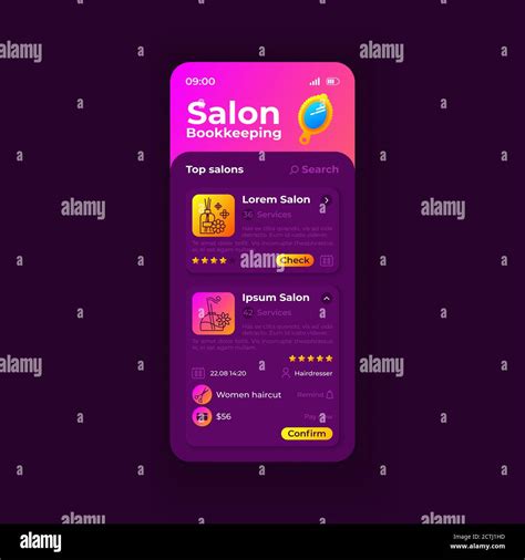 Counting Service Smartphone Interface Vector Template Stock Vector