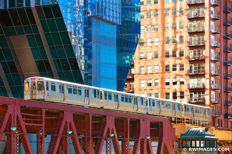 framed photo print  chicago el chicago elevated train chicago