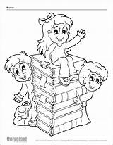 Coloring School Back Pages Kids Books Printables Stack sketch template