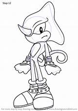 Sonic Espio Chameleon Draw Pages Step Drawing Tutorials Coloring Template sketch template
