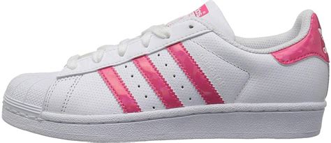 adidas kids superstar  originals whitereal pinkwhite size big kid  ebay