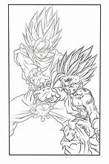 Gohan Kamehameha Goku Ssj2 Hijo Padre Haciendo Ssj ドラゴン ボール Instinct 保存 sketch template
