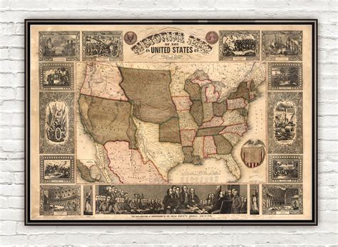 map  united states  america  usa map vintage maps  prints