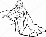 Jesus Gethsemane Garden Outline Drawing Clipart Clip Shepherd God Prayer Praying Resurrection Coloring Drawings Robe Christ Line Pages Sharefaith Children sketch template