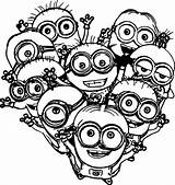 Minion Multiple Valentine sketch template