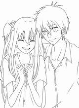 Anime Coloring Pages Couple Lineart Printable Nightcore Sleeping Deviantart Template Sketch sketch template